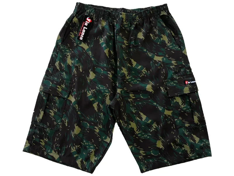 Bermuda Brim Masculina Camuflada Cargo 6 Bolsos